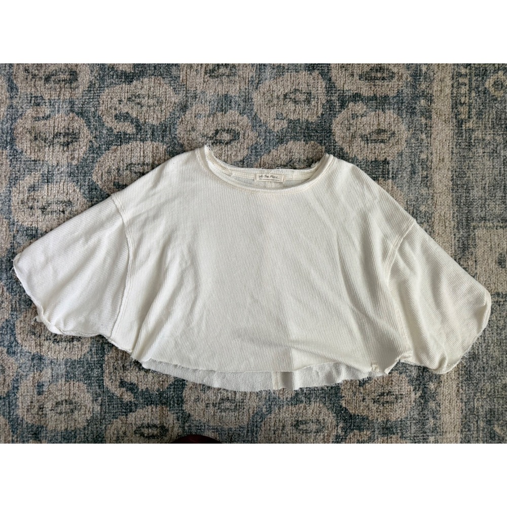 Free People Off My Mind Cropped T-Shirt Large Excellent Condition